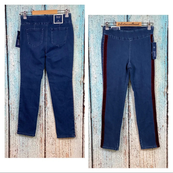 CHARTER CLUB NWT Velvet Trim PullOn Jeans - Picture 4 of 15